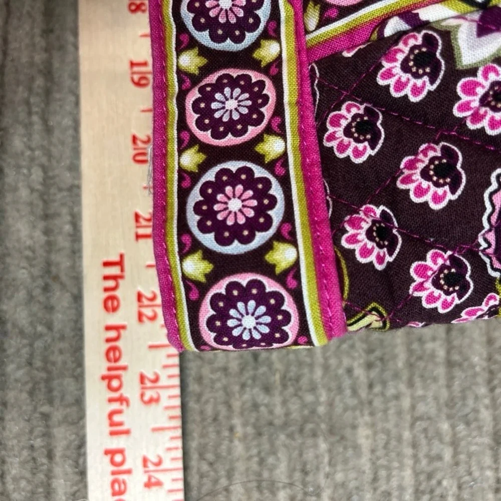 Vera Bradley Plum Crazy Quilted Cotton Tote Bag Purple Pink Paisley Shoulder Bag